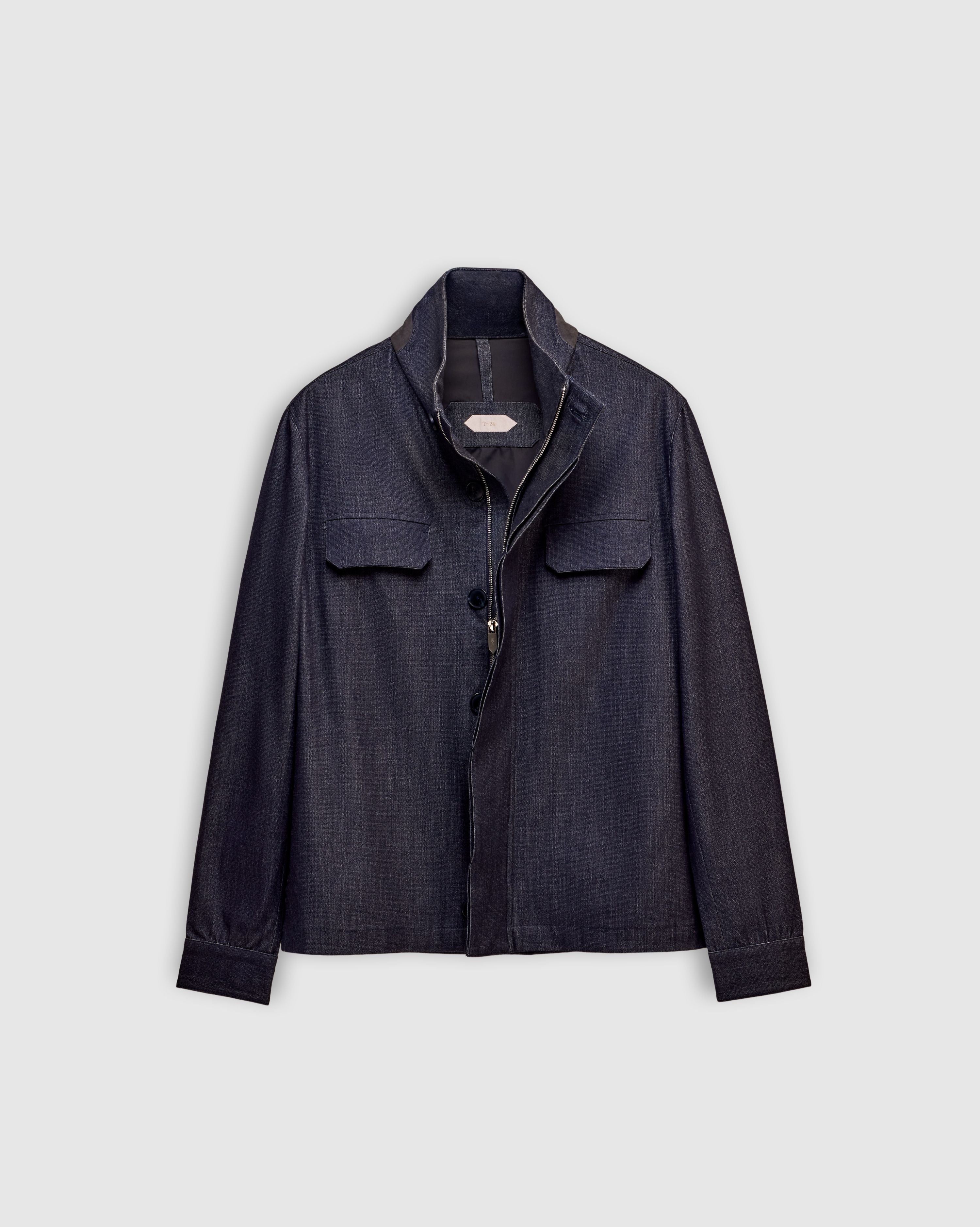 NAUTILUS – Indigo Field Jacket with Grey Suede Under-Collar