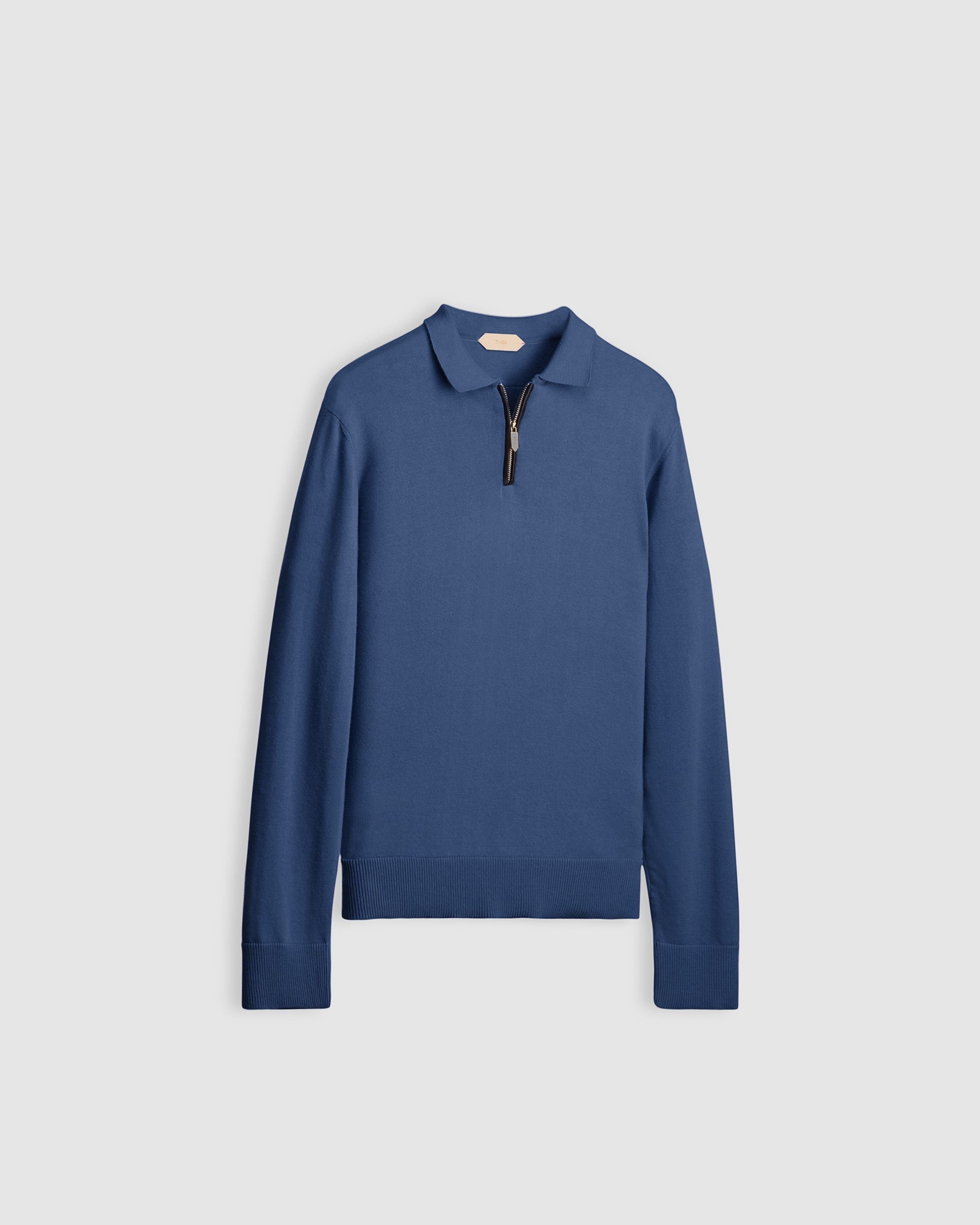 NOLEN – Premium Cotton Knit Polo zipper with Leather Piping