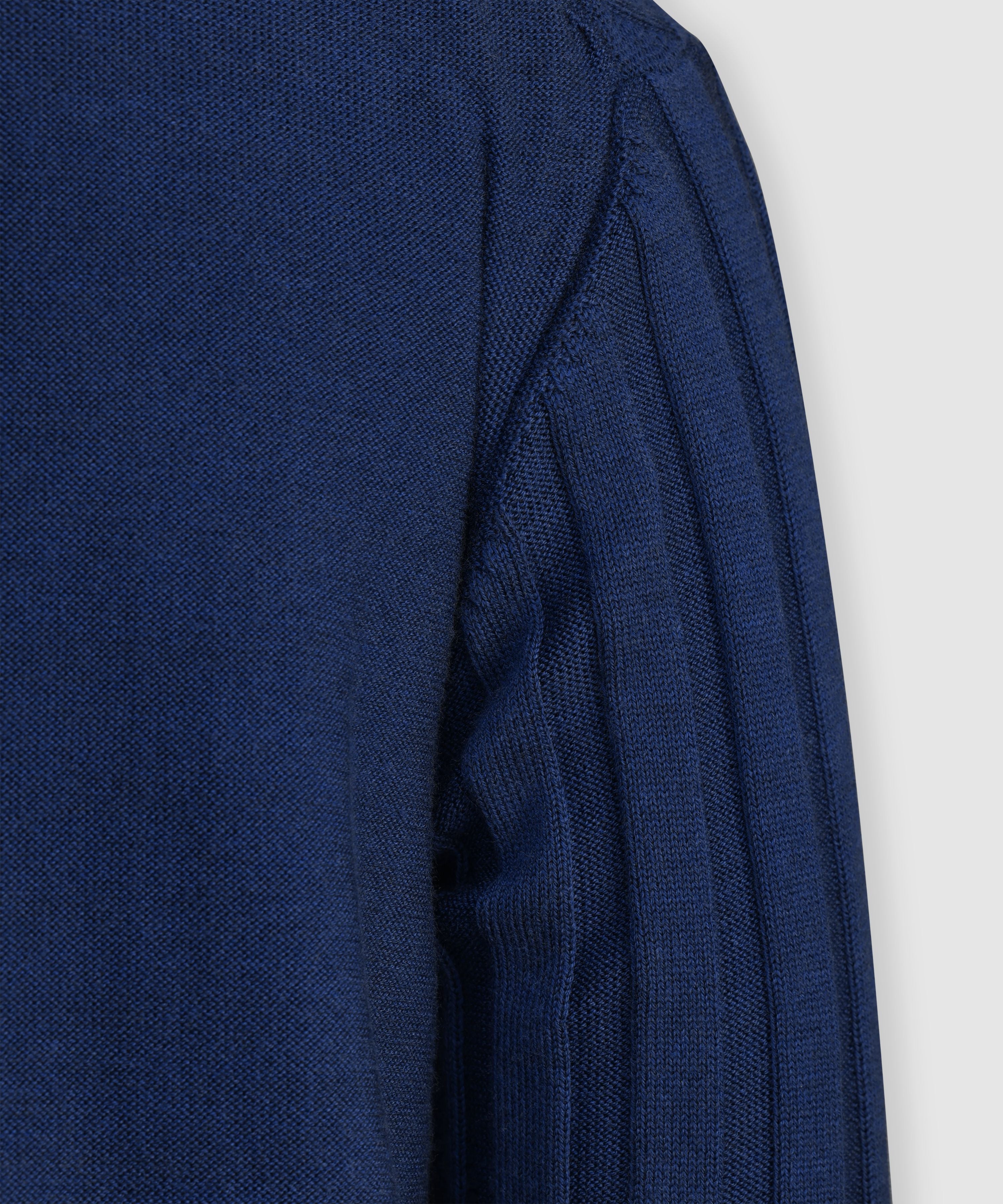 CAPTAIN – Pure Cashwool Multiple Structure Quarter-Zip in Blue Royale