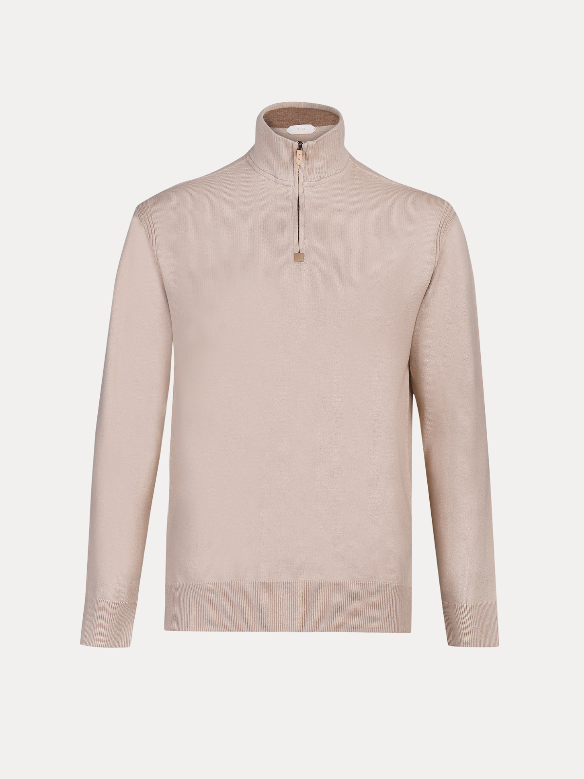 Duke Sand Beige Cashmere Quarter-Zip Sweater