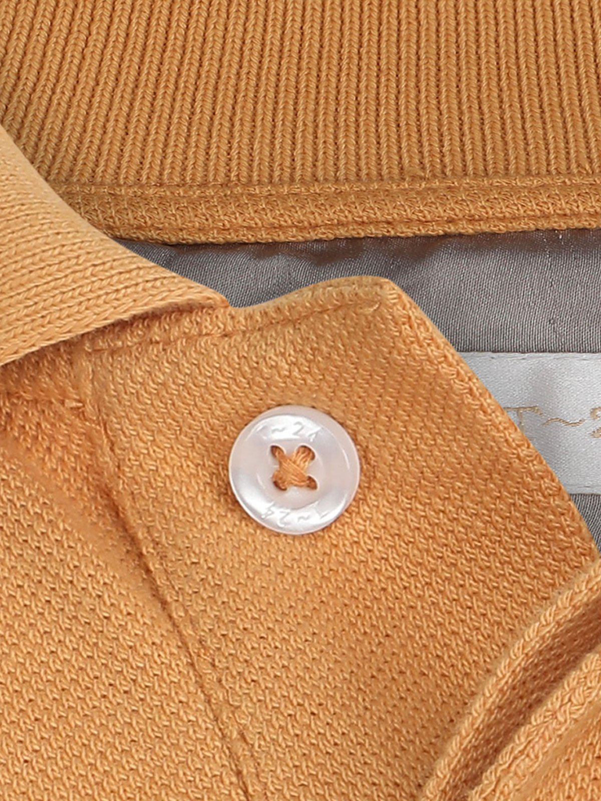 Doran Yellow Piqué Cotton Polo Shirt with Tonal Leather Accent