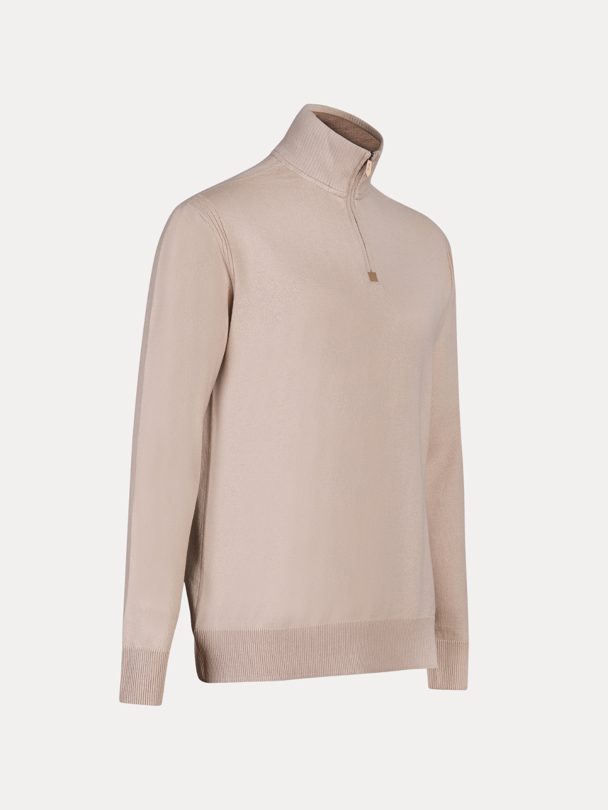 Duke Sand Beige Cashmere Quarter-Zip Sweater