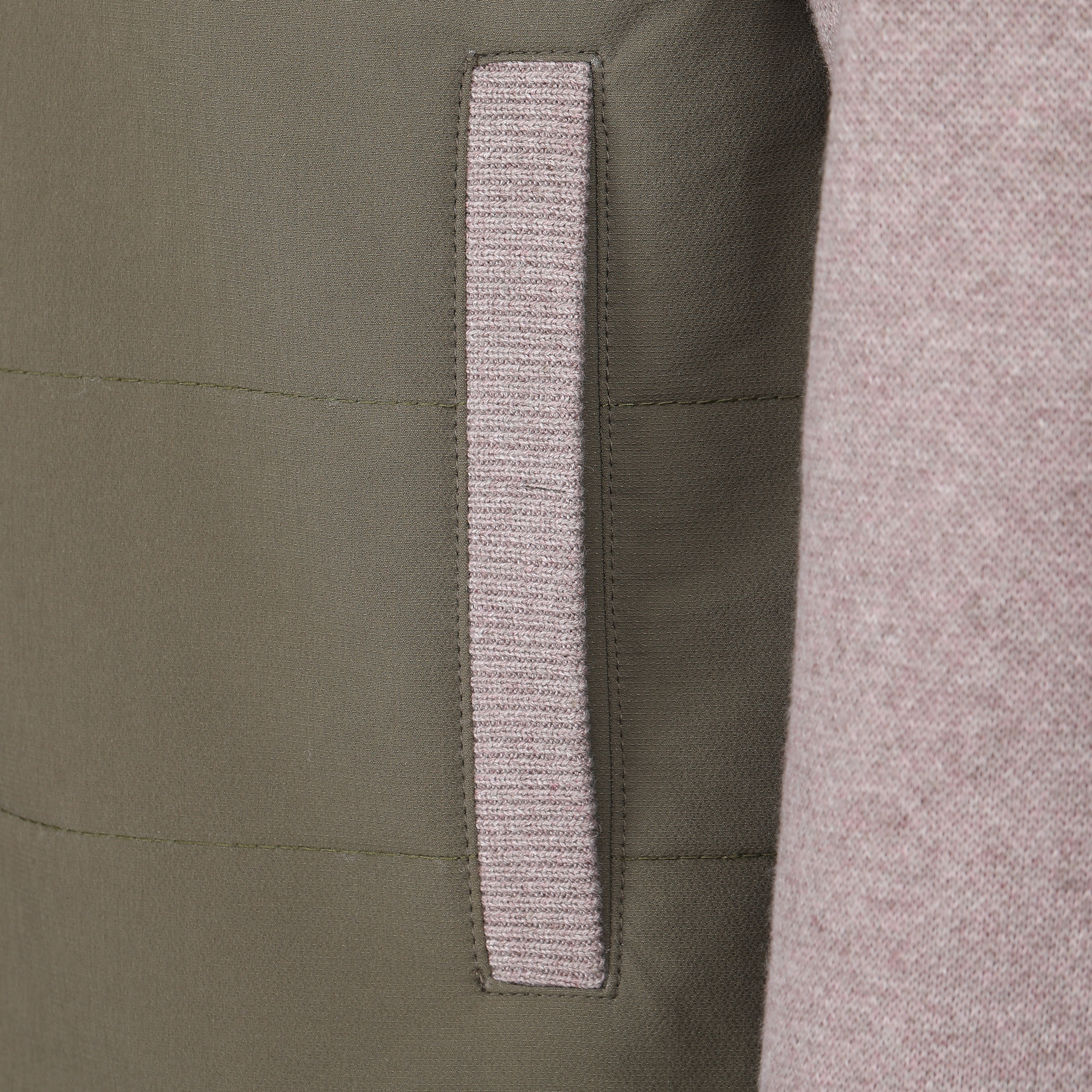 Ranger Silver Grey Quilted Bomber Jacket with Cotton-Knit Sleeves