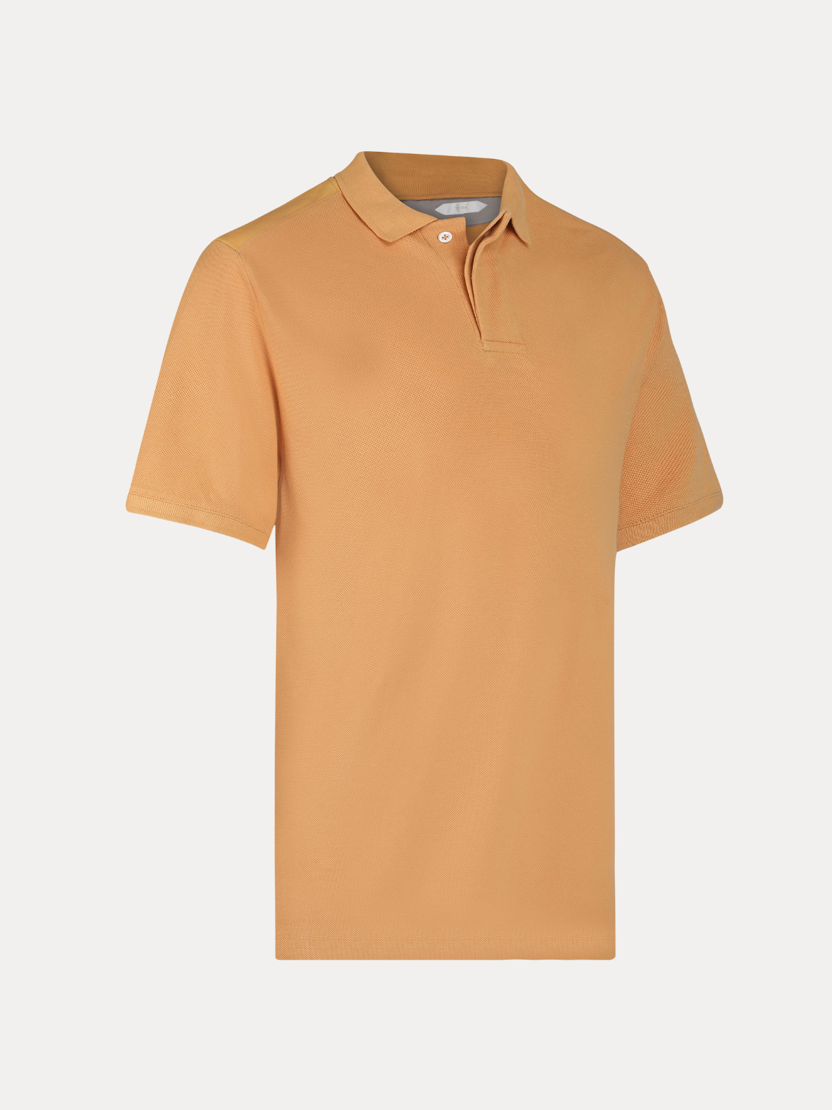 Doran Yellow Piqué Cotton Polo Shirt with Tonal Leather Accent