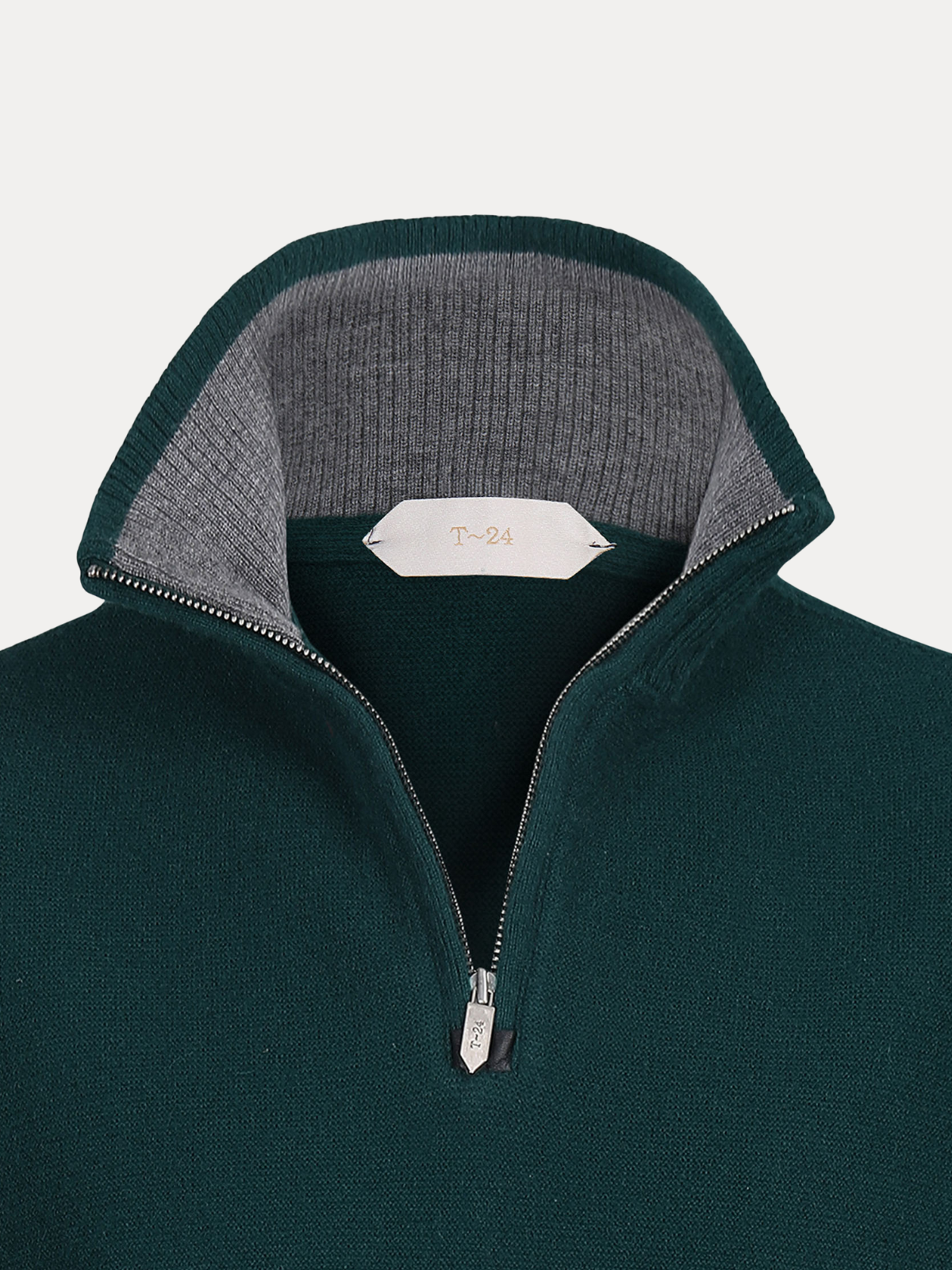 Cedar Deep Forest Cashmere Quarter-Zip Sweater