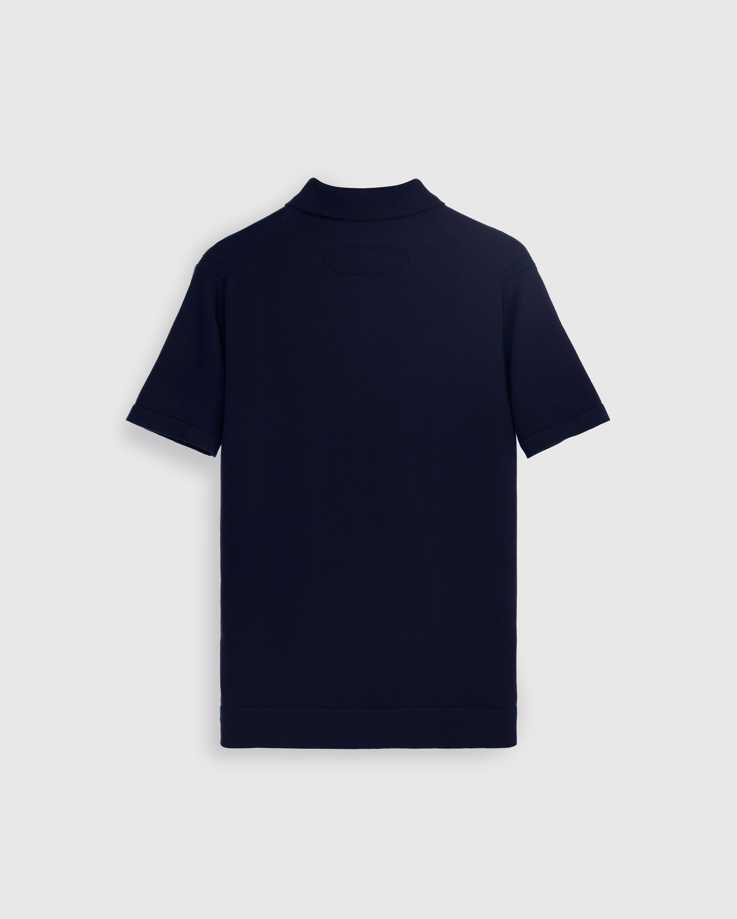 Zane - Deep navy Knit Polo with Contrast Placket