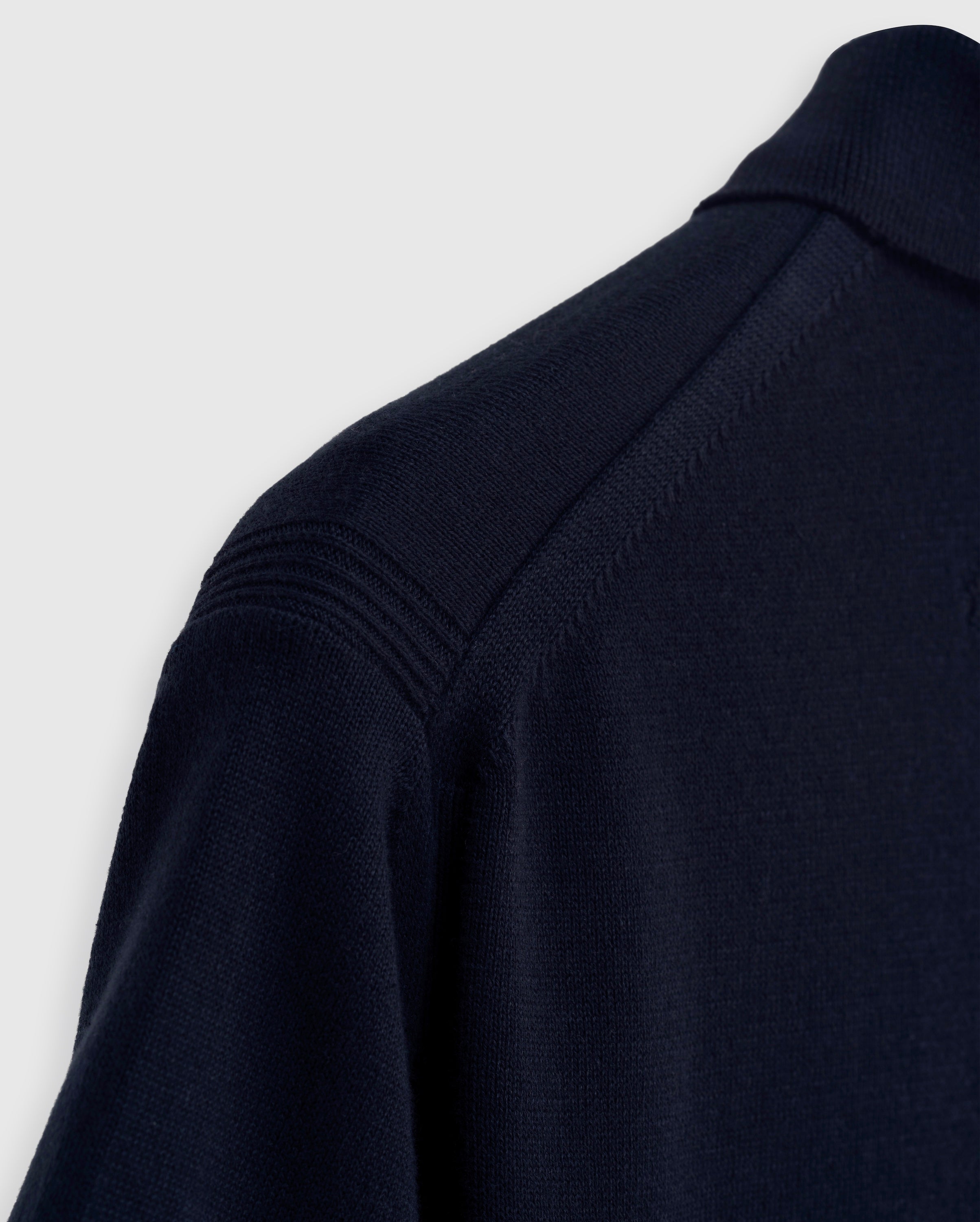 Zane - Deep navy Knit Polo with Contrast Placket