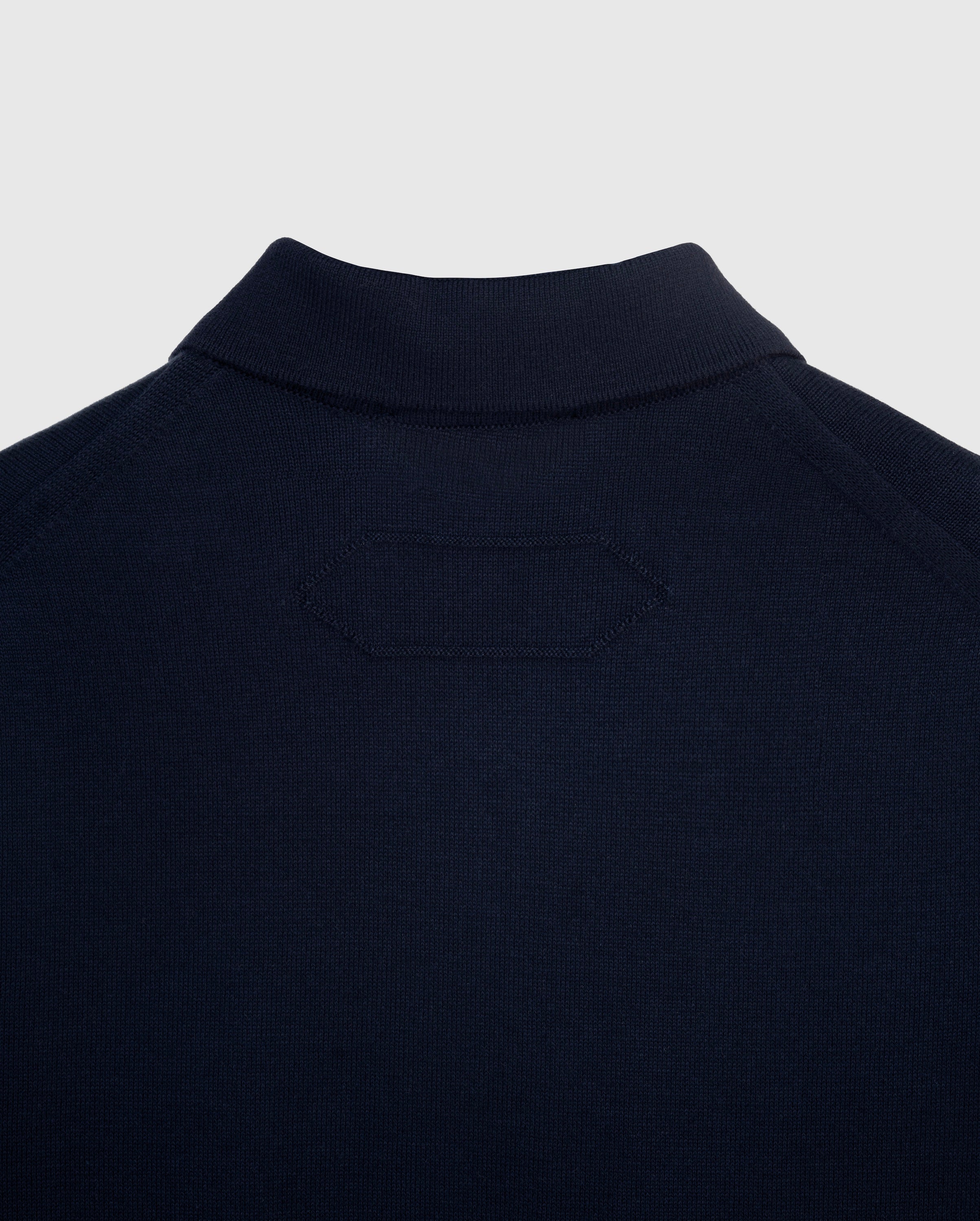 Zane - Deep navy Knit Polo with Contrast Placket