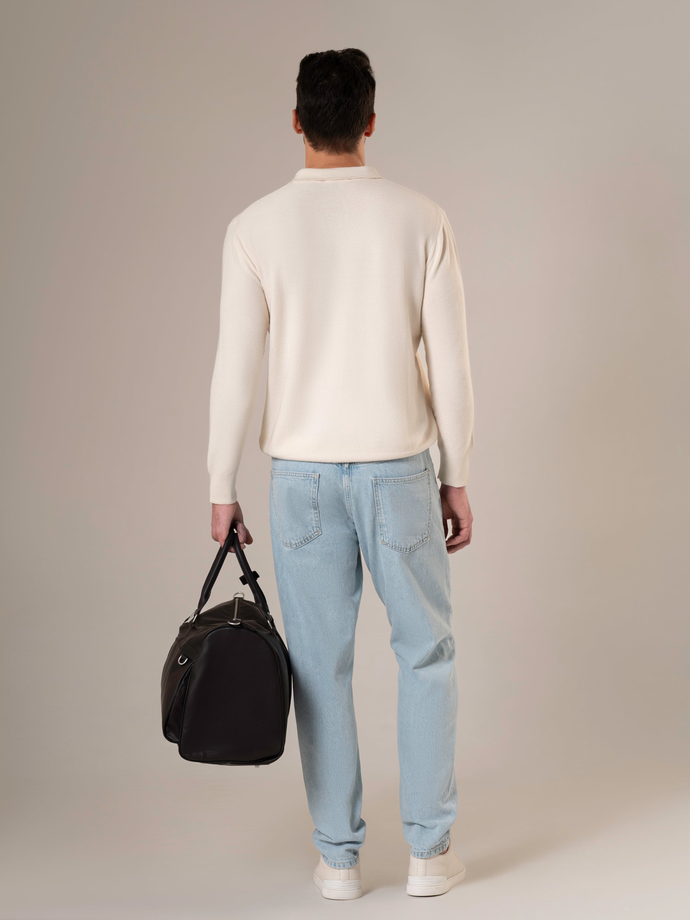 Solace Ivory Polo Collar Cashmere Sweater