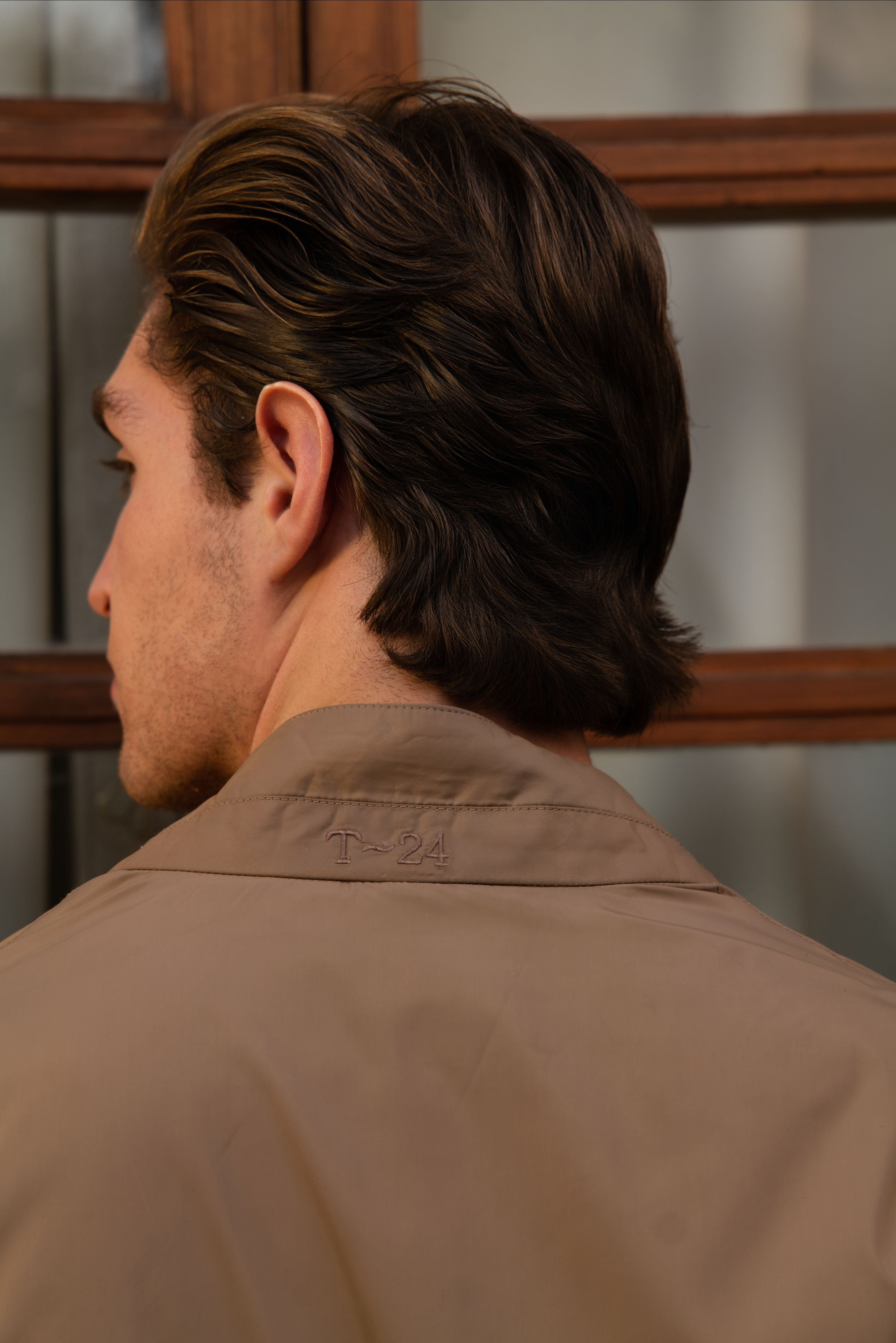 CANYON – Brown Lightweight Technical Jacket with Contrast Knit Lining