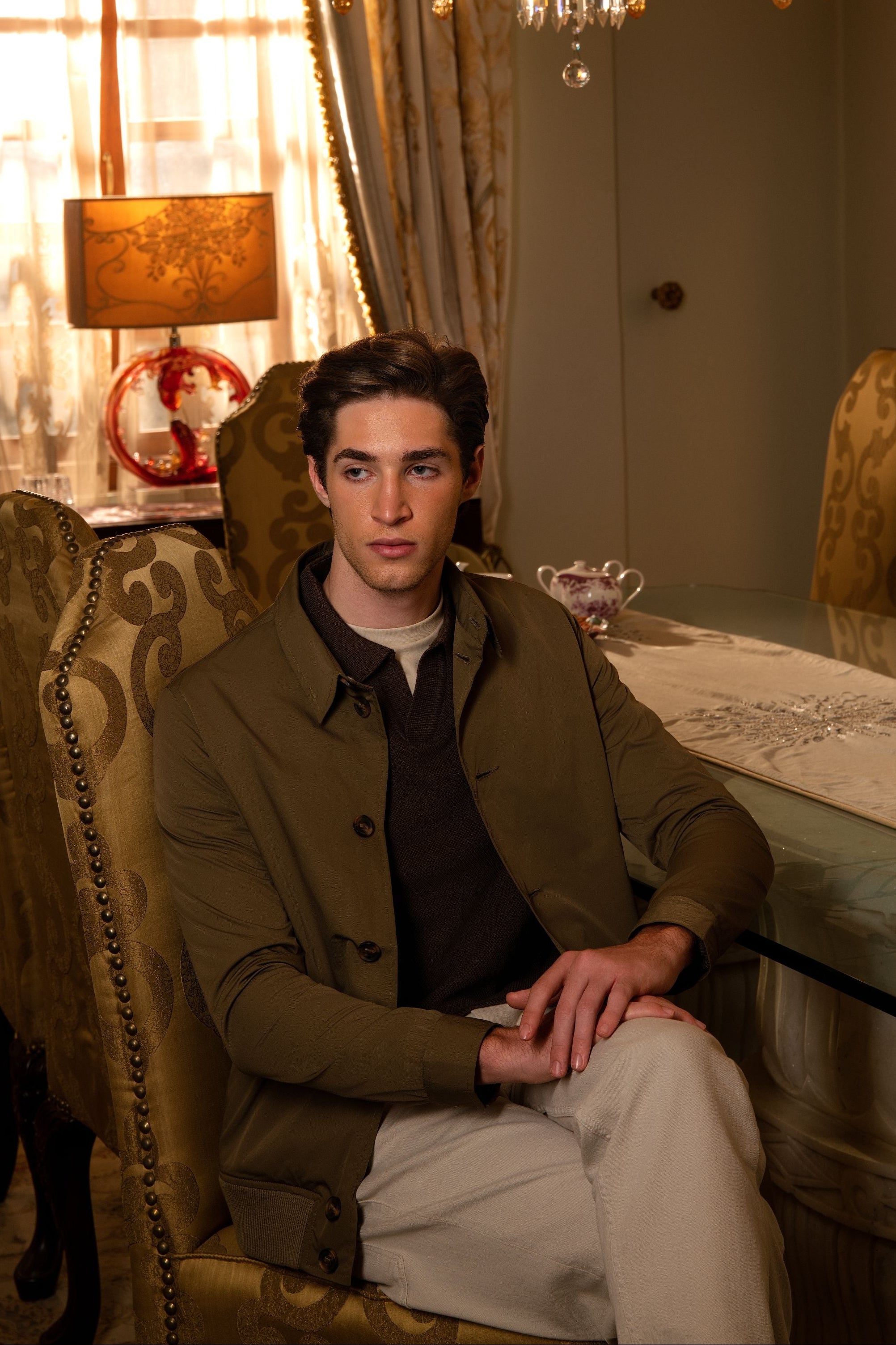 CORBETT – Technical Shell Jacket with Leather accents on Cuffs