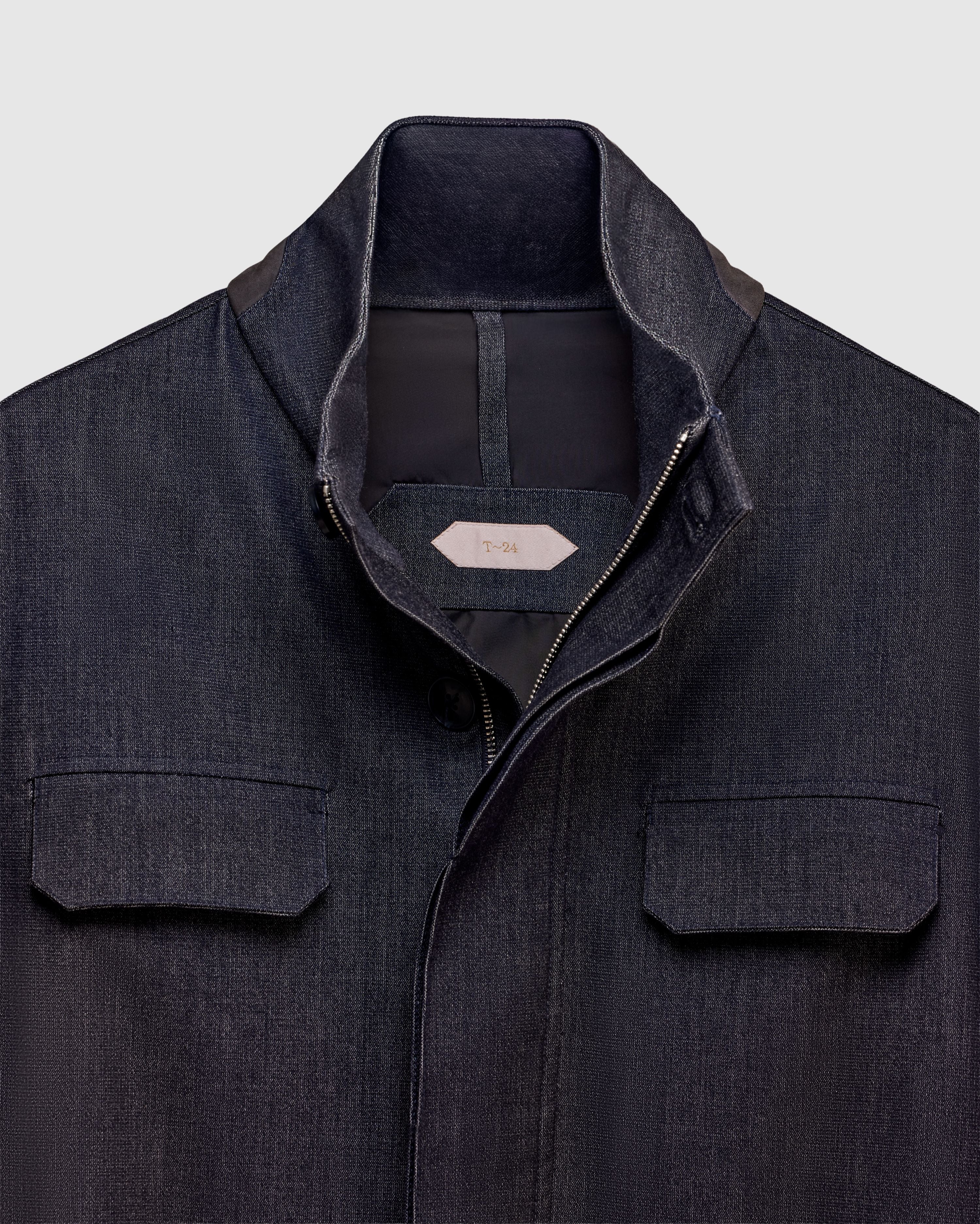 NAUTILUS – Indigo Field Jacket with Grey Suede Under-Collar