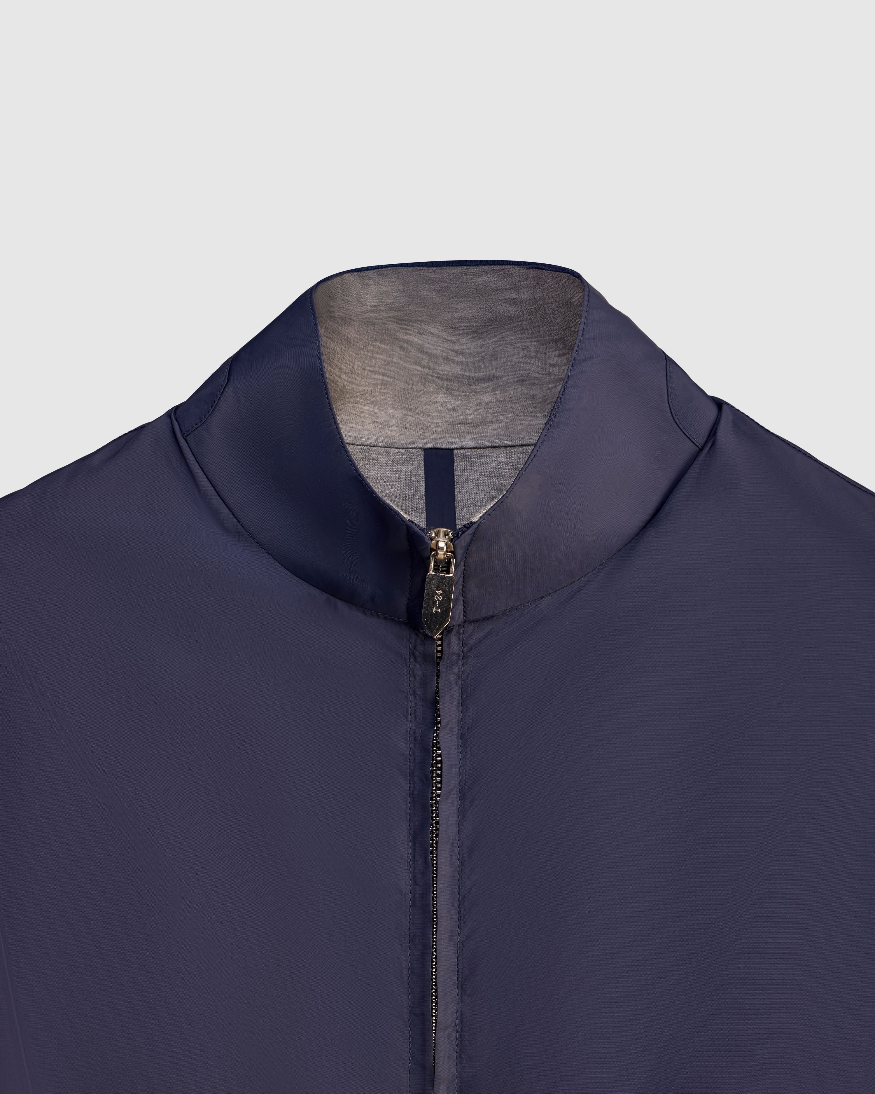 ABYSS – Navy Lightweight Technical Jacket with Contrast Knit Lining