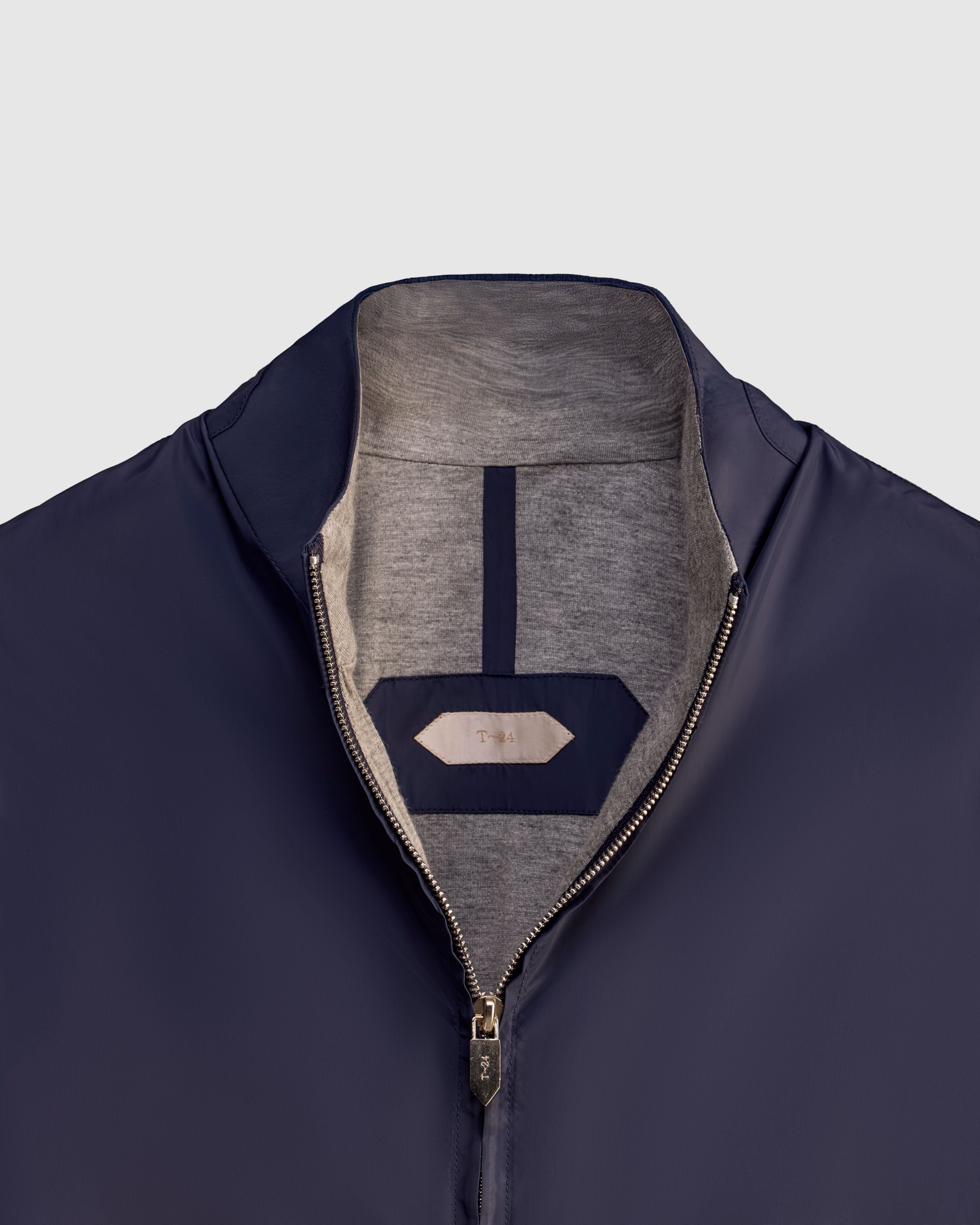 ABYSS – Navy Lightweight Technical Jacket with Contrast Knit Lining