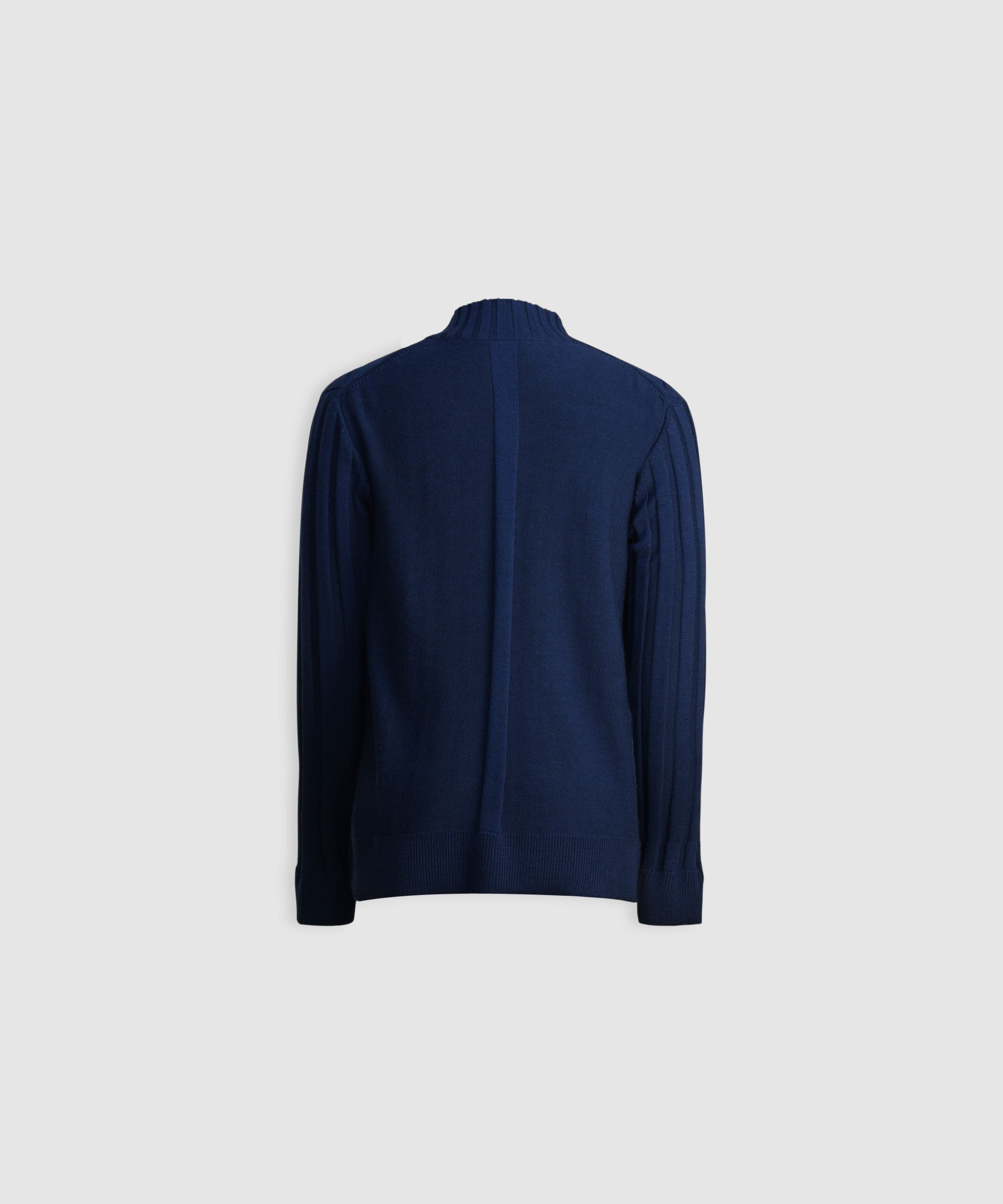 CAPTAIN – Pure Cashwool Multiple Structure Quarter-Zip in Blue Royale