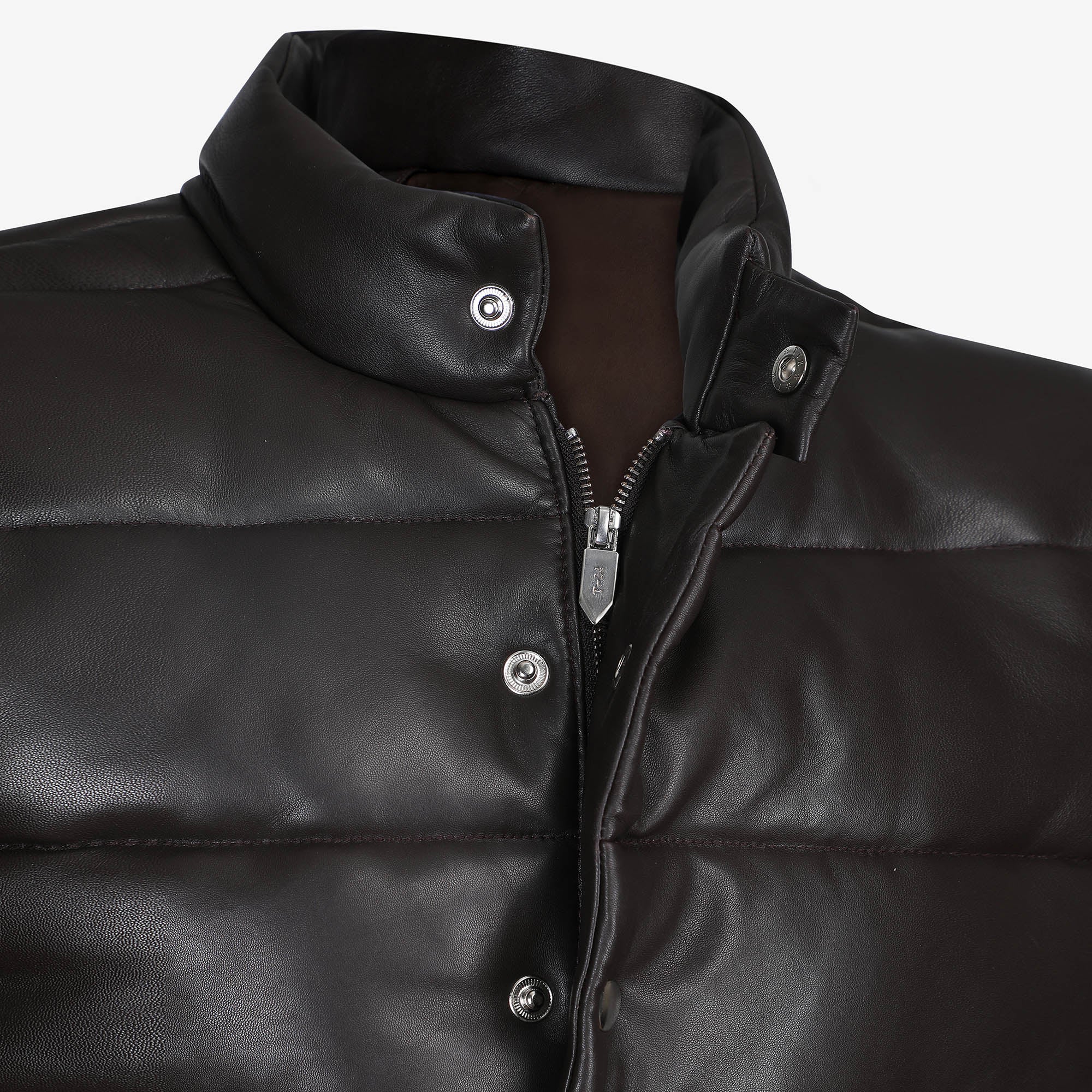 Troy Dark Brown Quilted Sheep Leather Vest