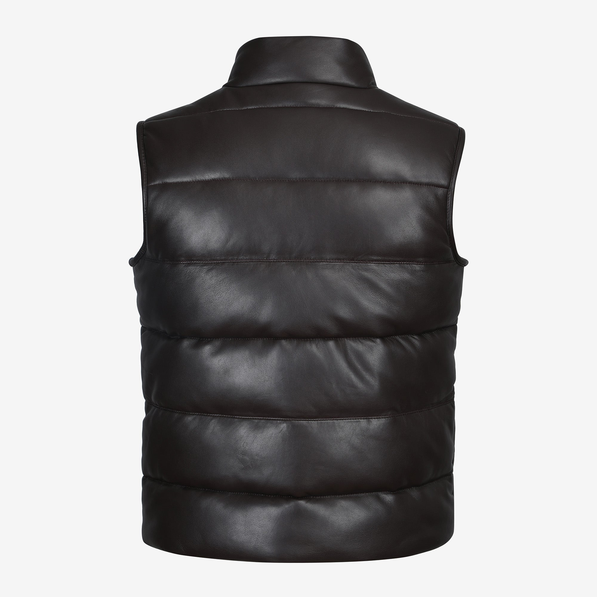 Troy Dark Brown Quilted Sheep Leather Vest