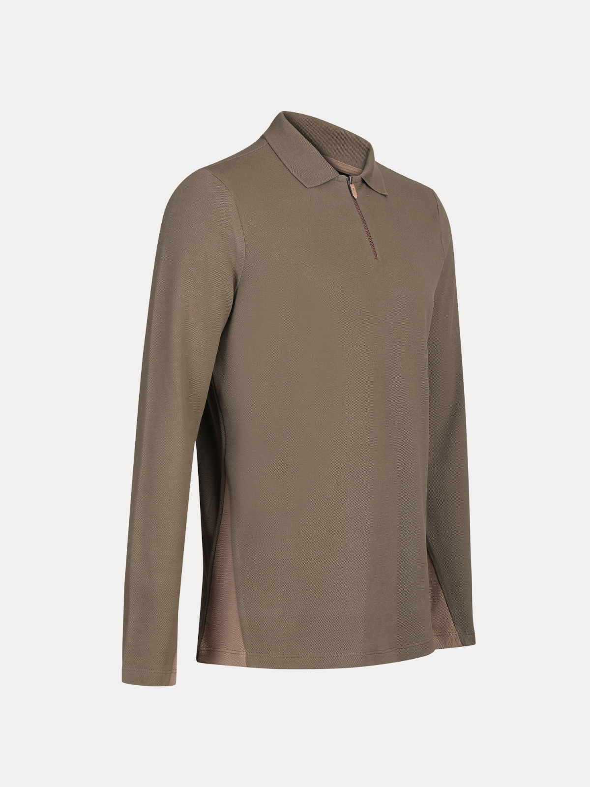 Percheron Brown Long-Sleeve Piqué Polo Shirt