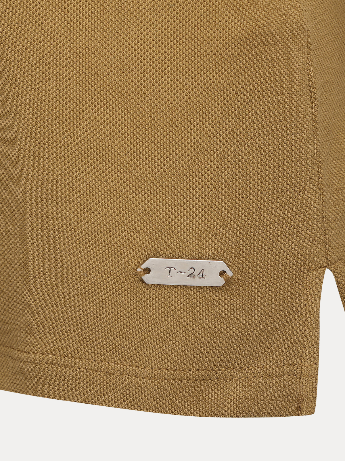 Dune Desert Sand Piqué Cotton Quarter-Zip Polo Shirt