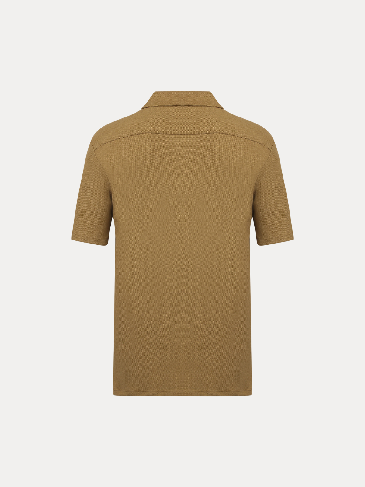 Dune Desert Sand Piqué Cotton Quarter-Zip Polo Shirt