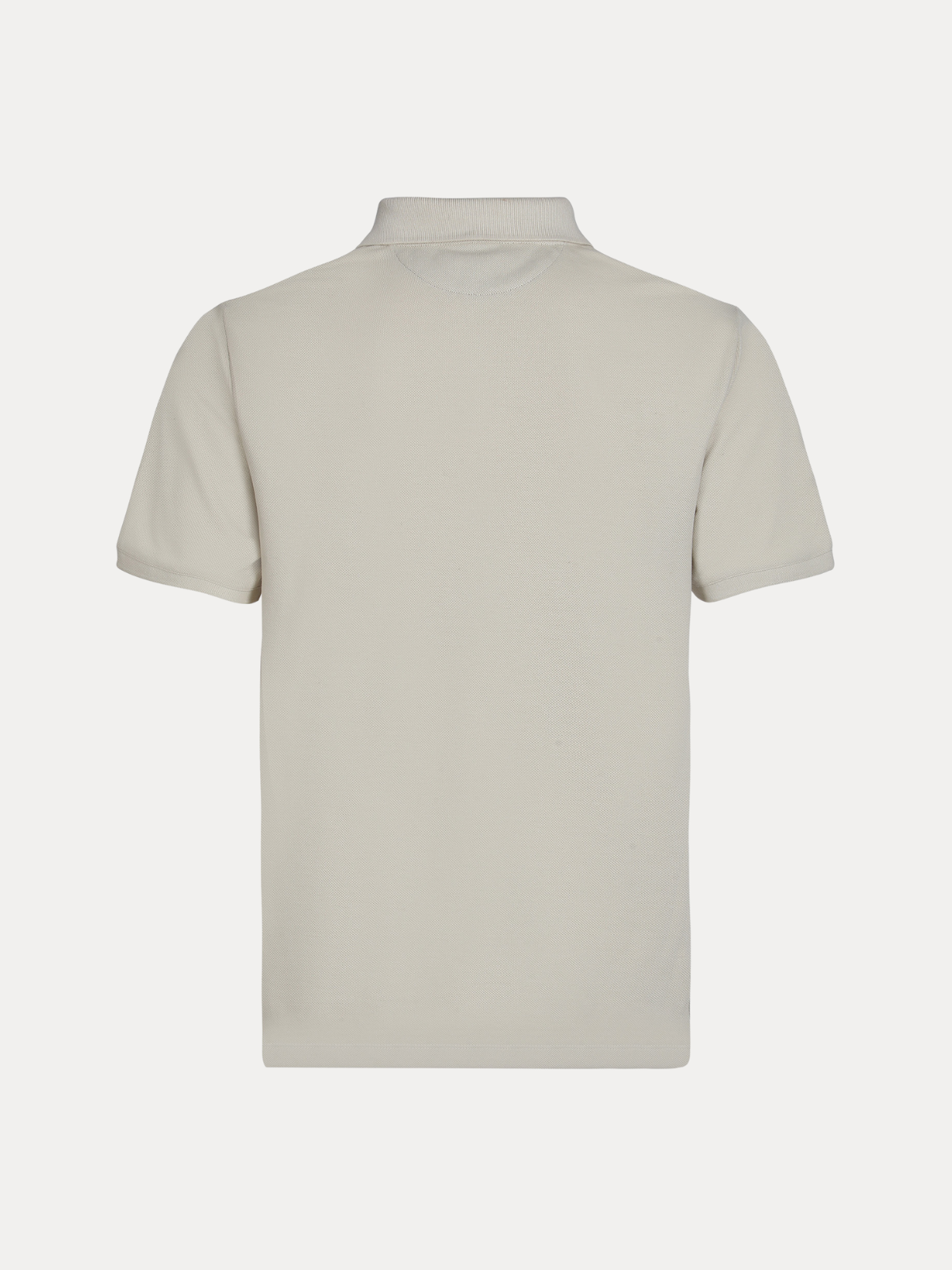 Markhor Ivory Piqué Polo Shirt with Tan Suede Accents