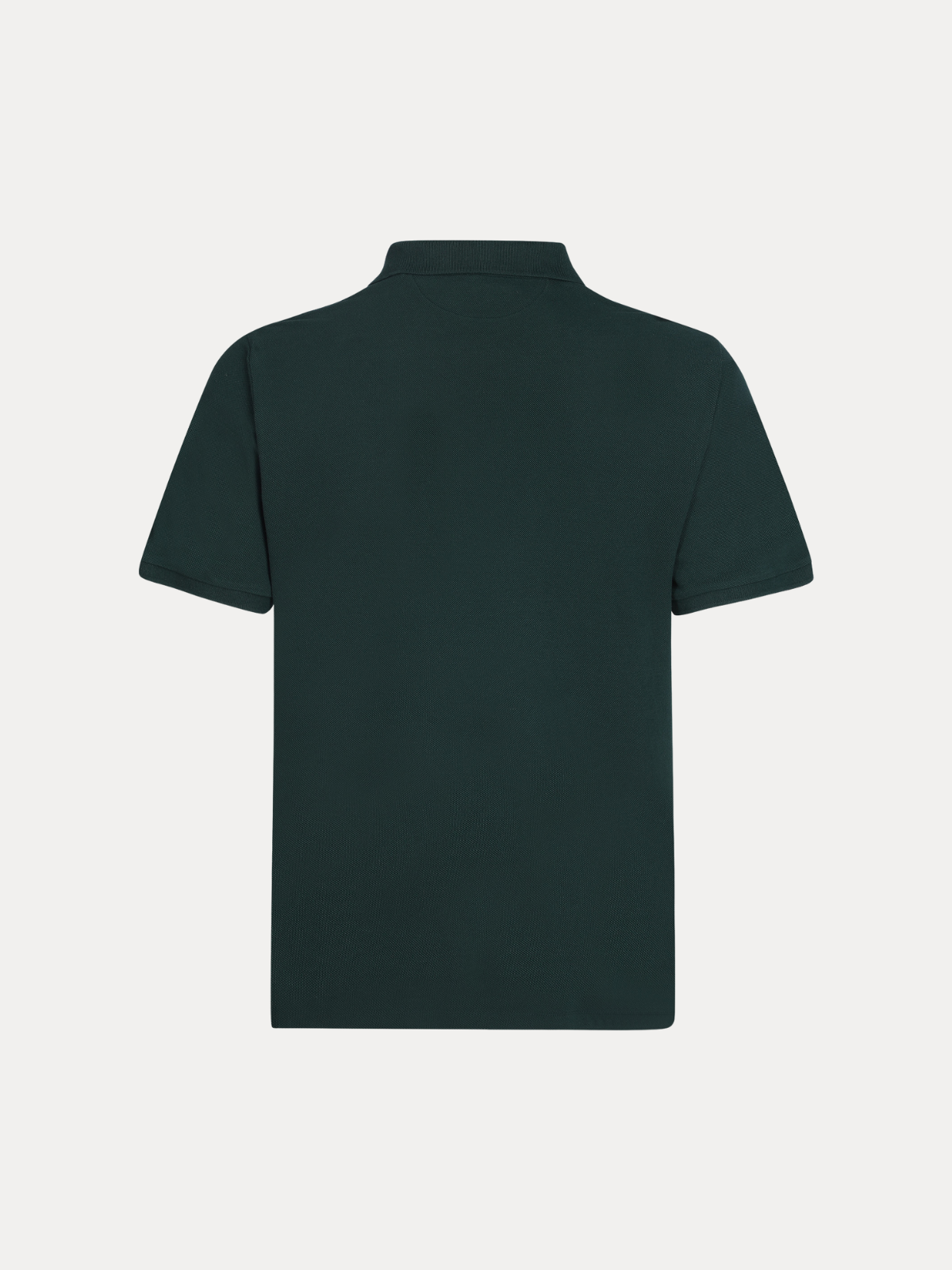 Umbra Forest Green Piqué Cotton Polo Shirt with Tonal Leather Placket