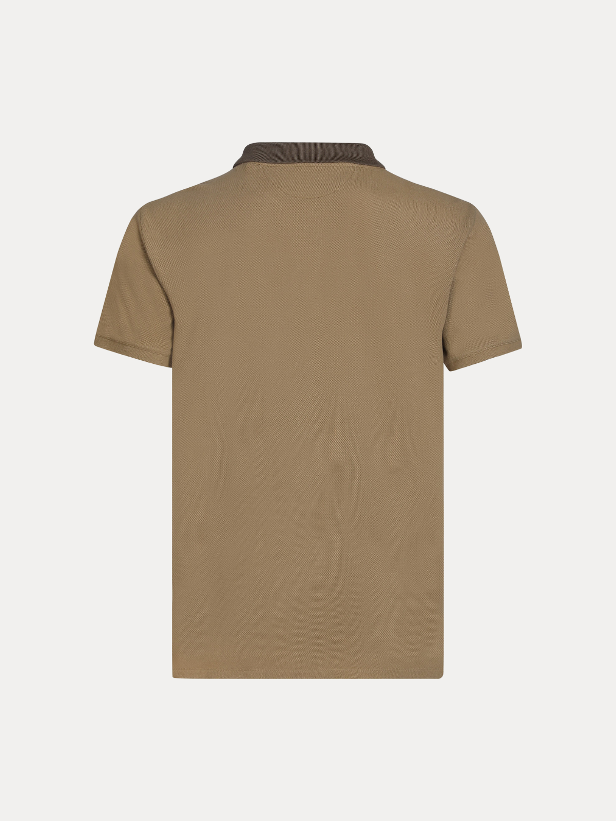 Terrane Sand Beige Piqué Polo Shirt with Contrast Collar
