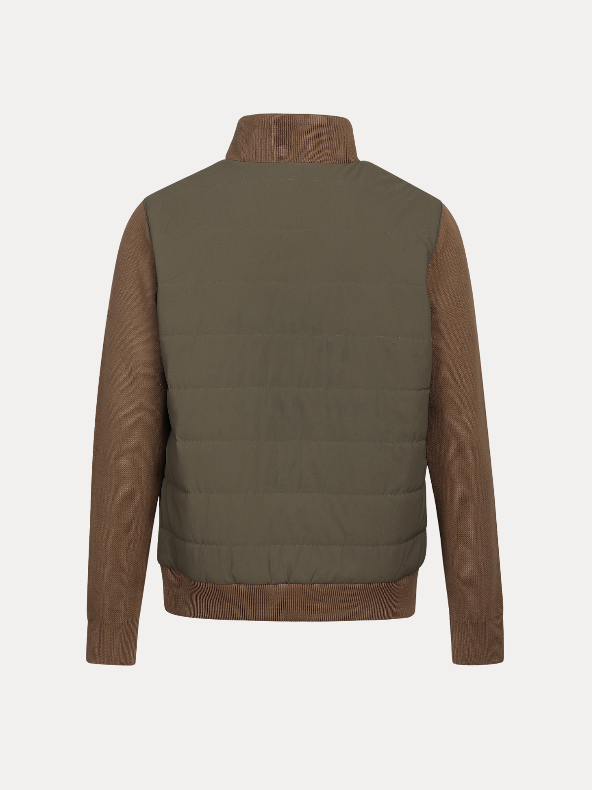 Ranger Antique Bronze Quilted Bomber Jacket with Cotton-Knit Sleeves