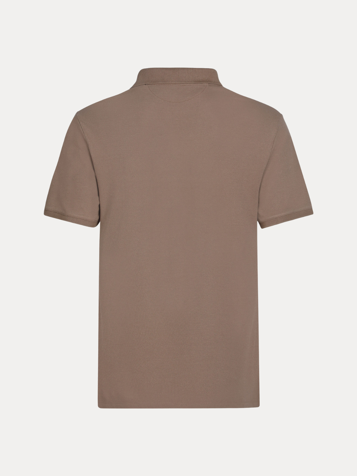 Kraven Brown Piqué Cotton Polo Shirt with Contrast Leather Placket