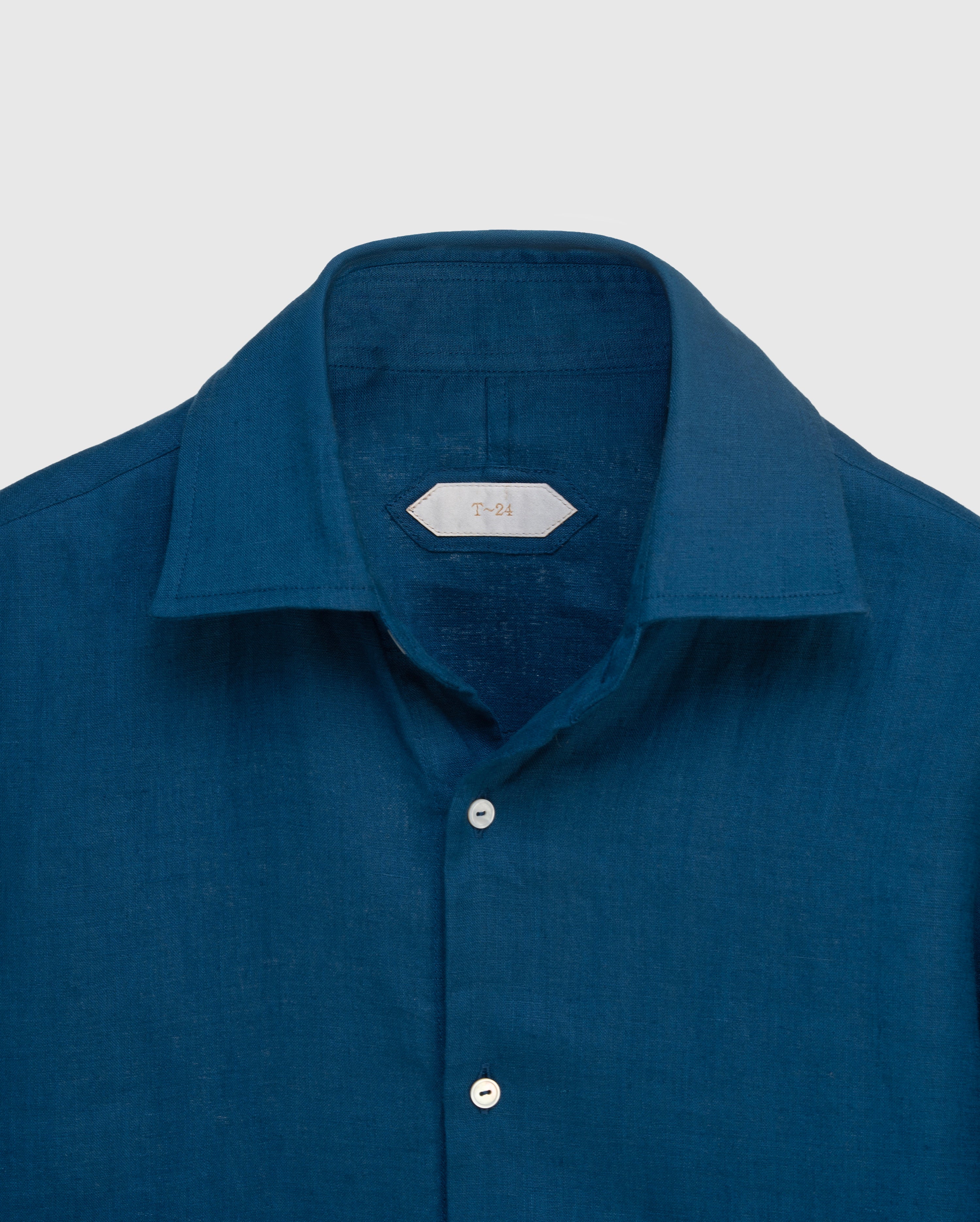 Cavo - Deep Teal Irish Linen Shirt