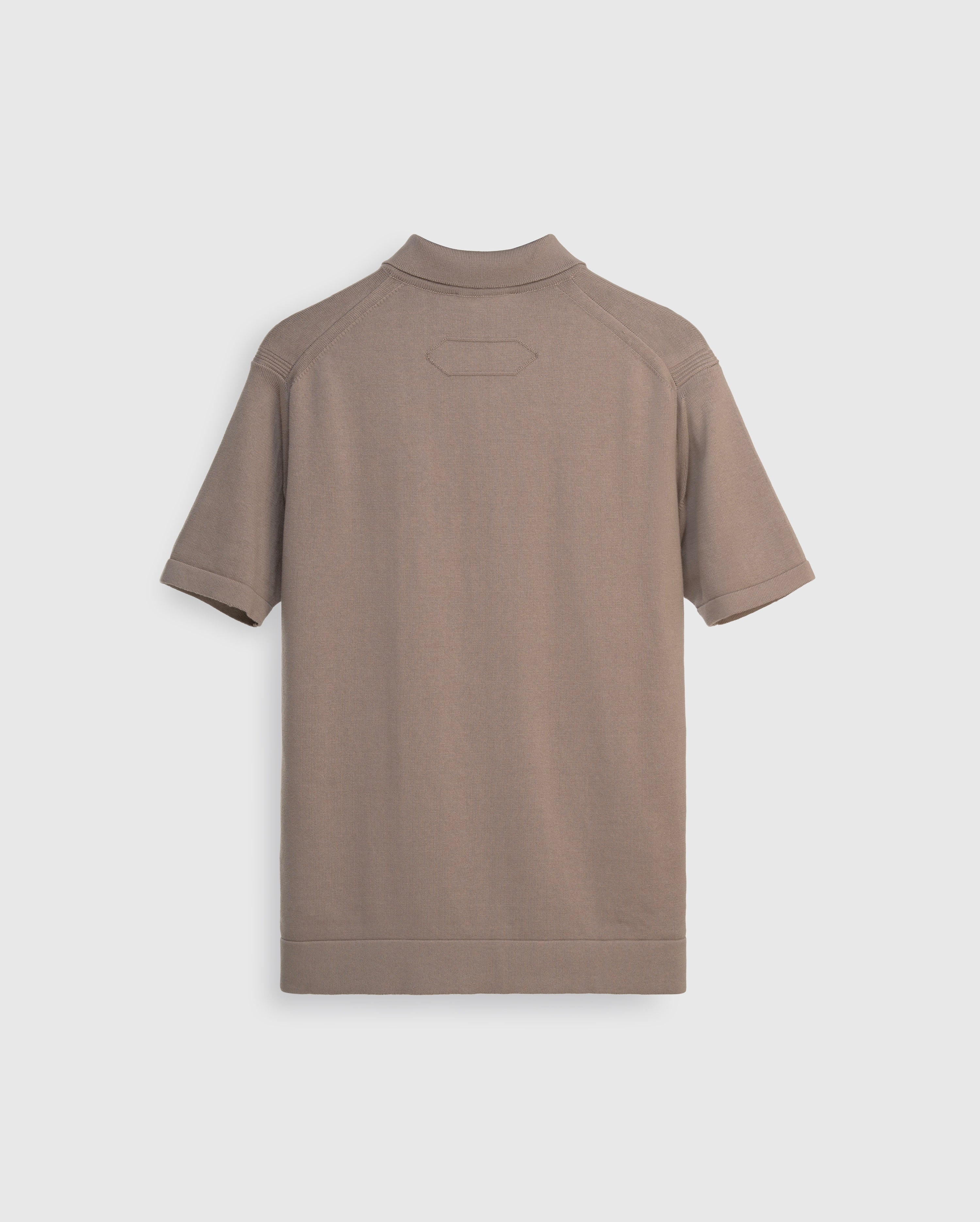 Rafa - Taupe Knit Polo with Contrast Placket