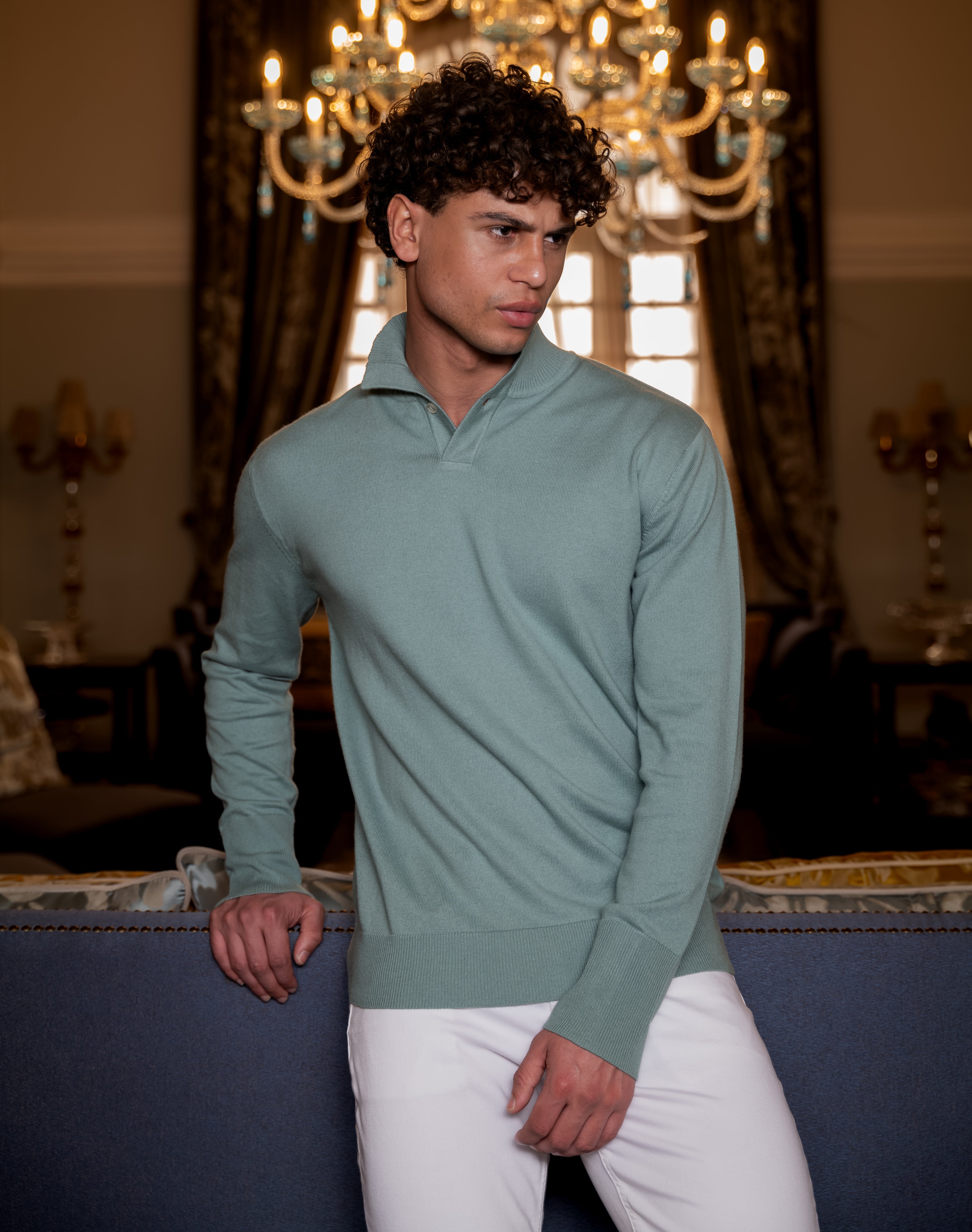 Polo Lake House Pearl Green Cashmere Sweater