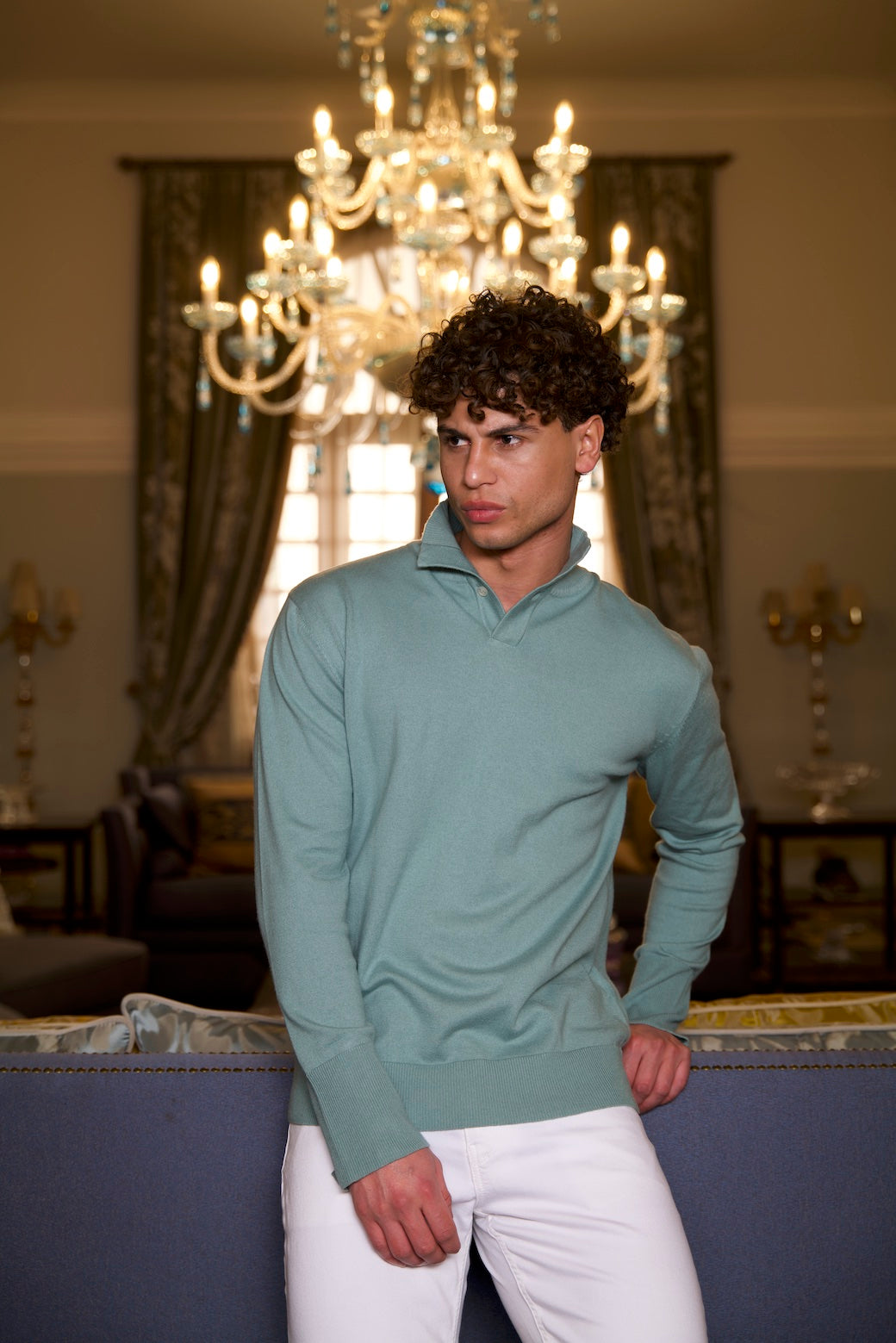 Polo Lake House Pearl Green Cashmere Sweater