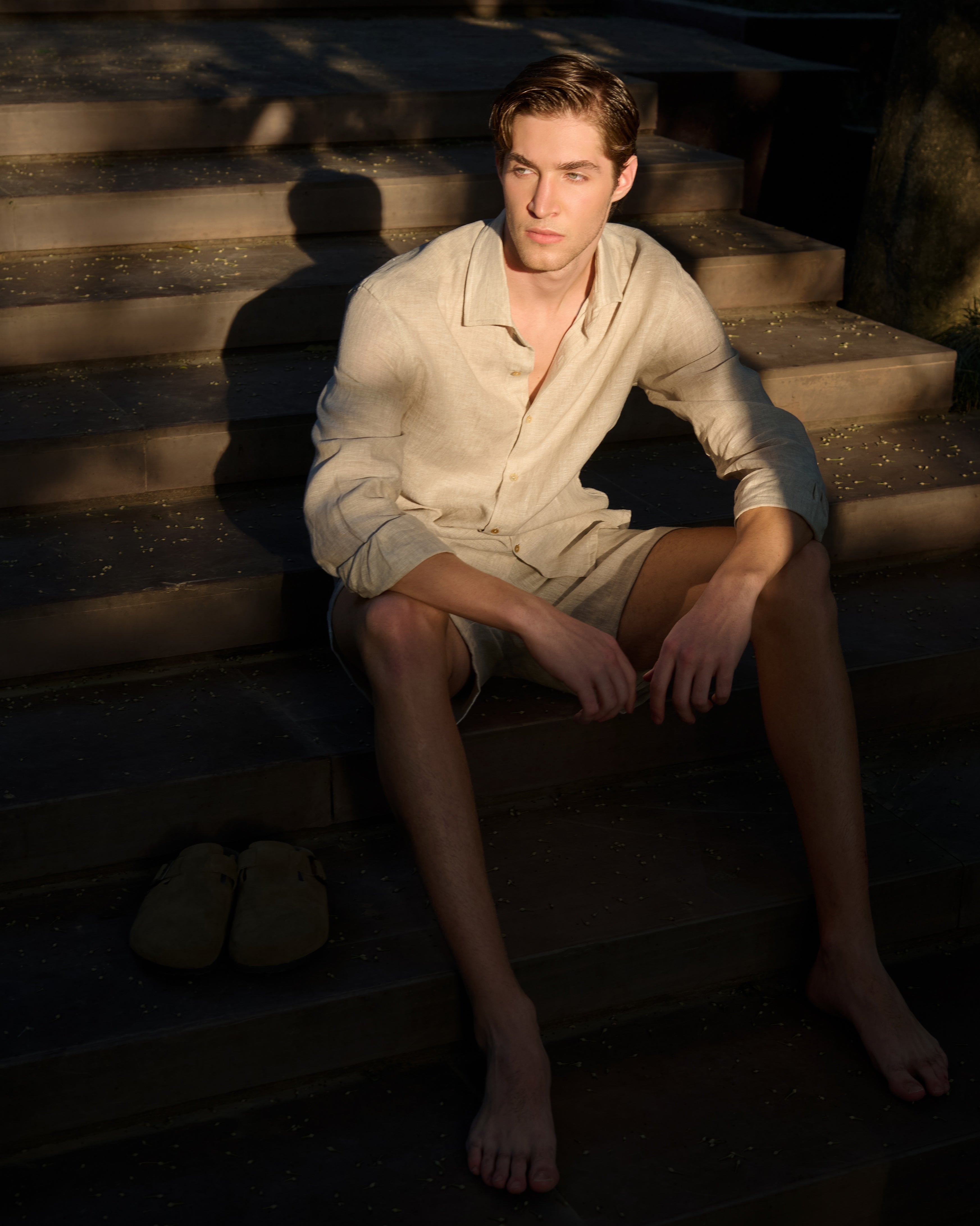 Ivo - Raw Champagne Irish Linen Shirt