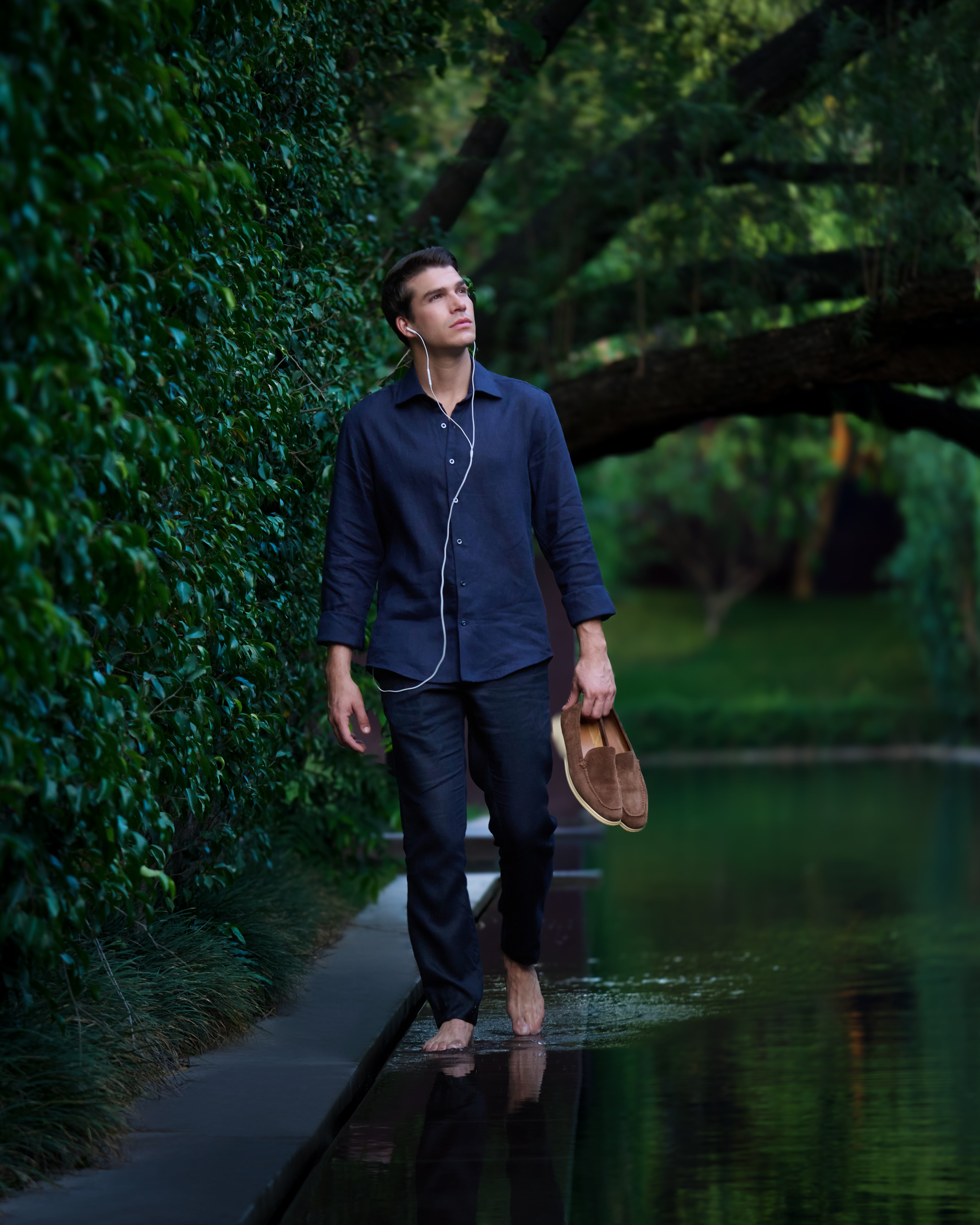 Nero - Deep Navy Irish Linen Shirt