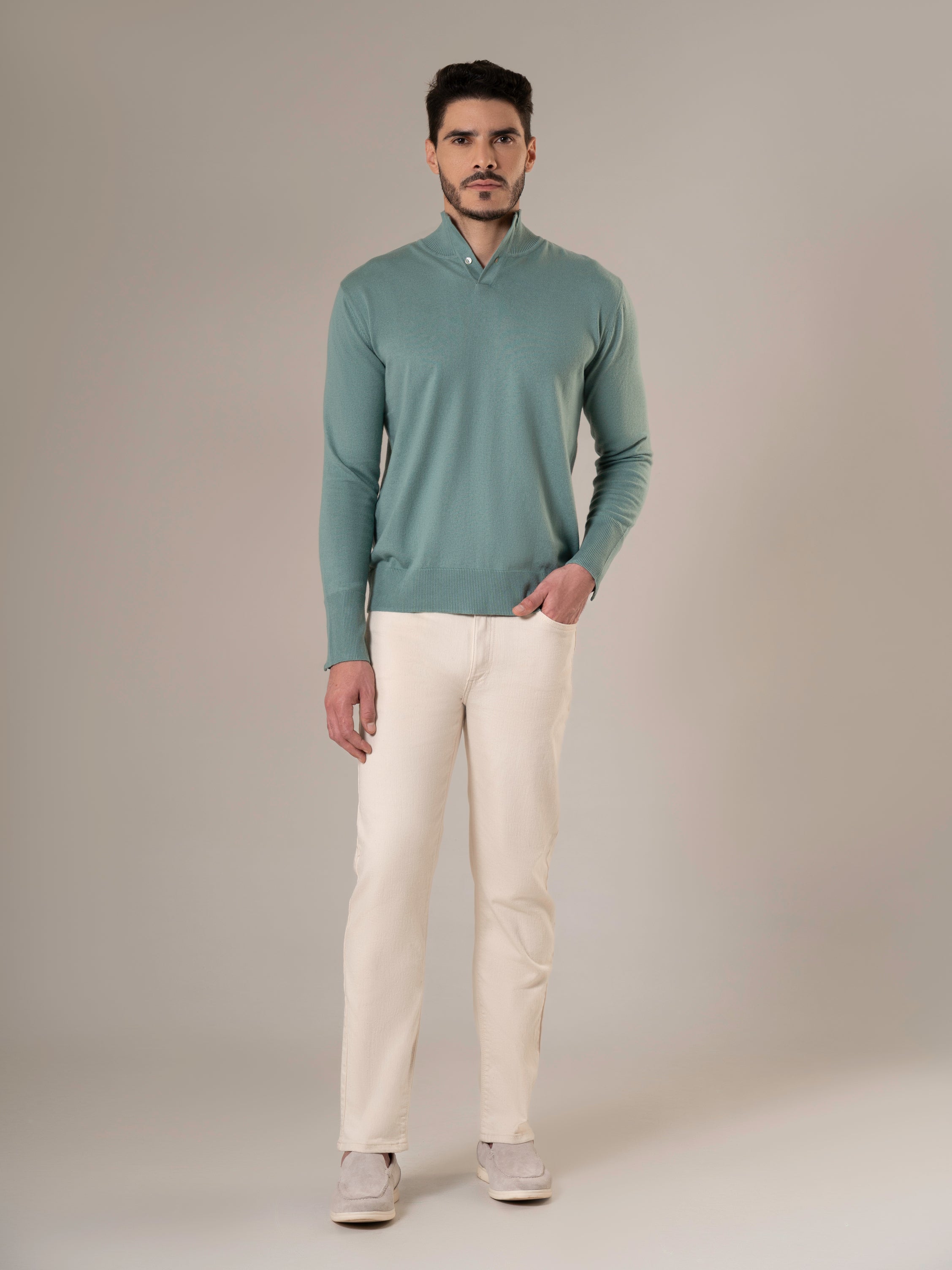 Polo Lake House Pearl Green Cashmere Sweater